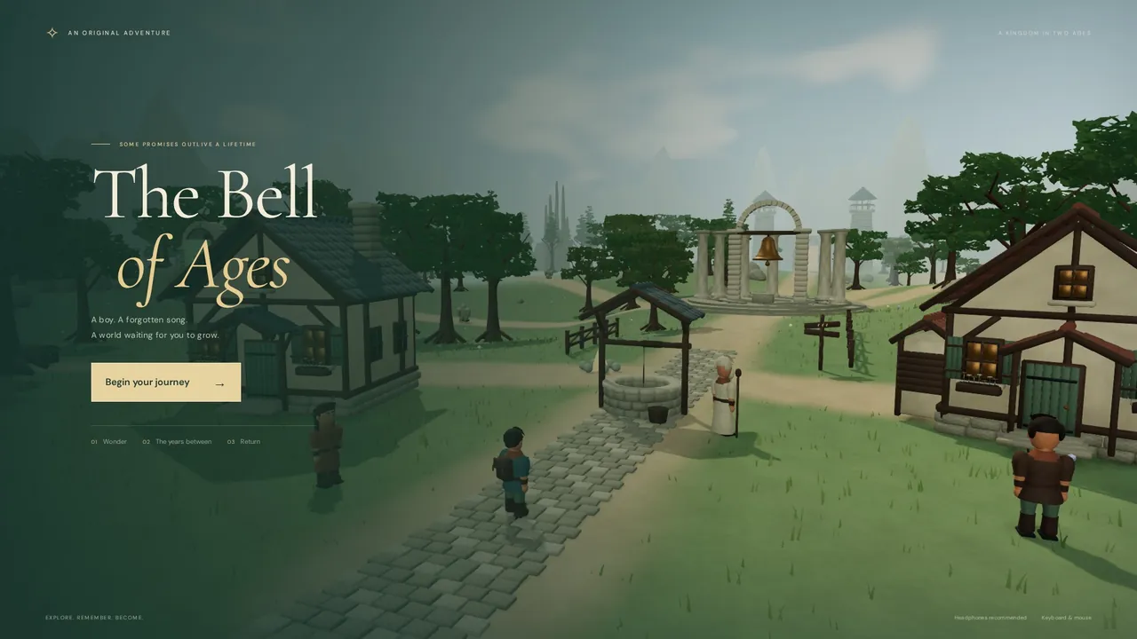 The Bell of Ages title screen.