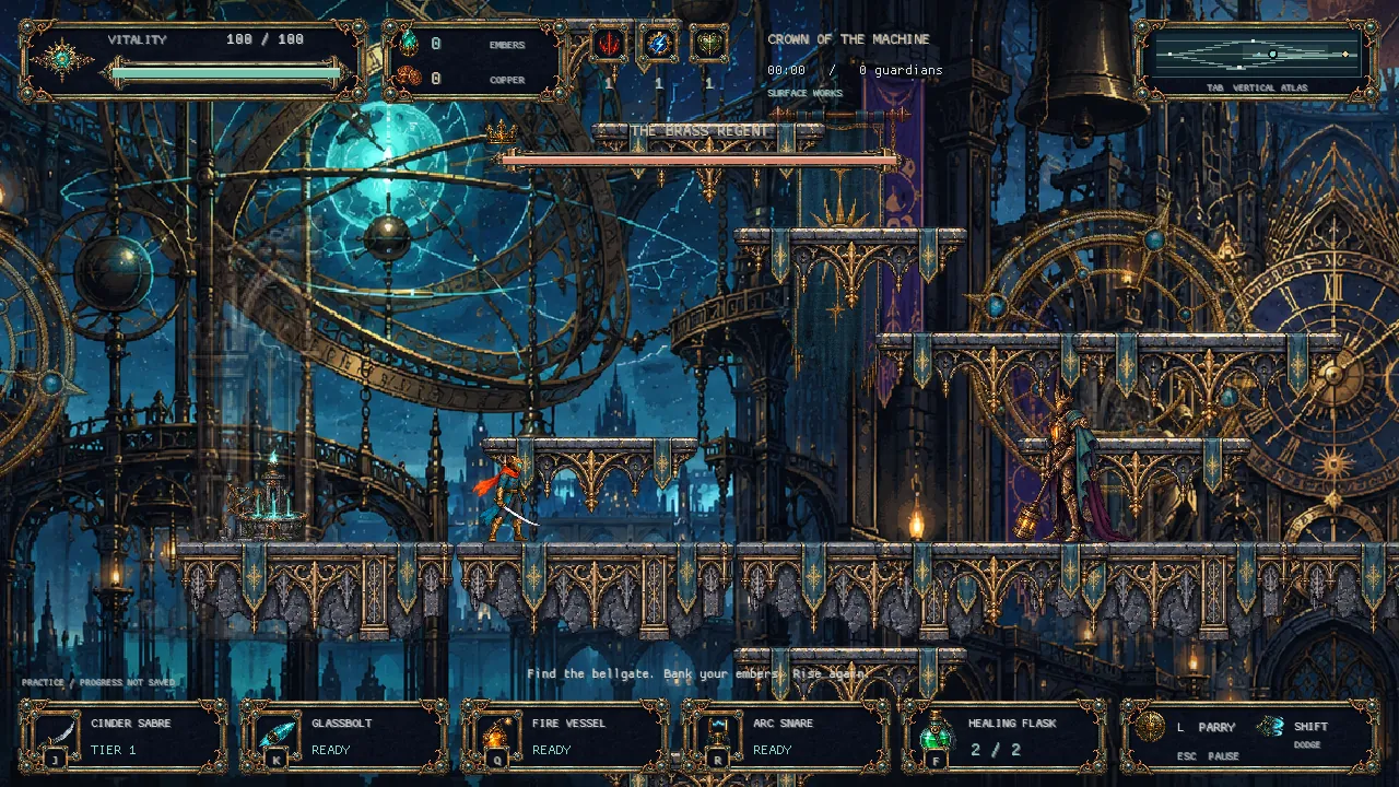 Crown of the Machine with its celestial clockwork backdrop.