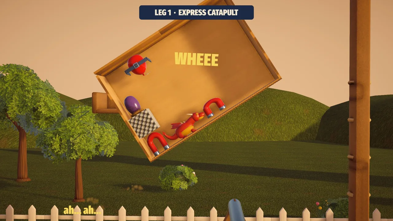 Express catapult: the box flies through the air.