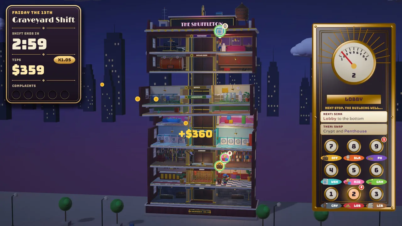 Friday the 13th: five floors flip at night.