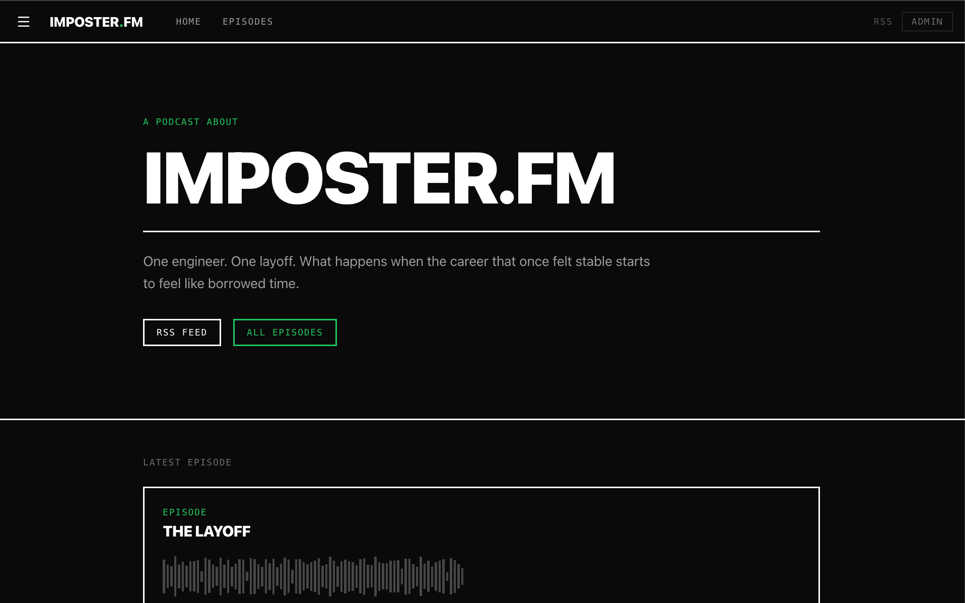 imposter.fm podcast host screenshot