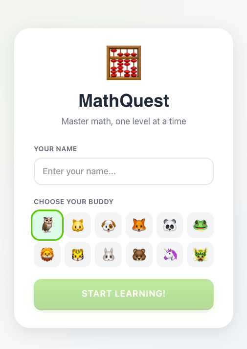 Math Game app screenshot