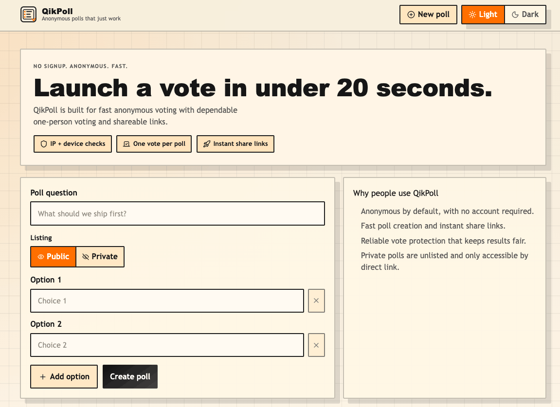 QikPoll app screenshot