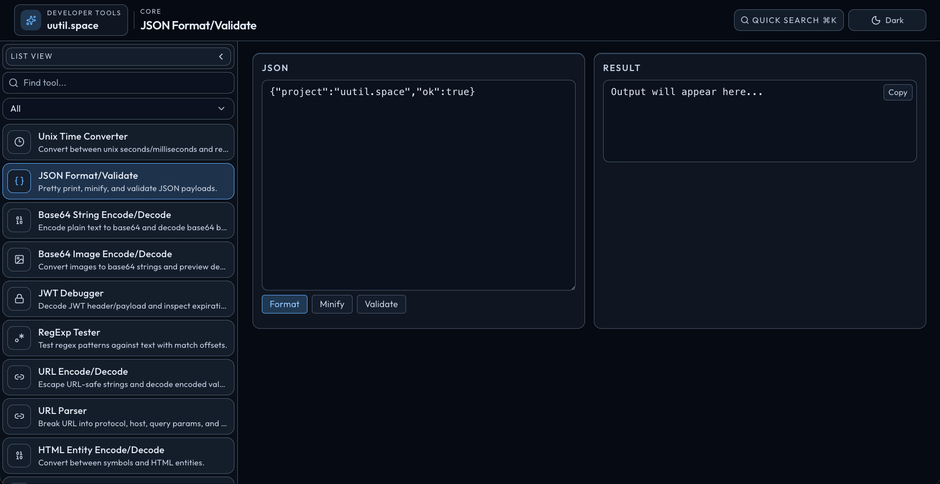 uutil.space screenshot